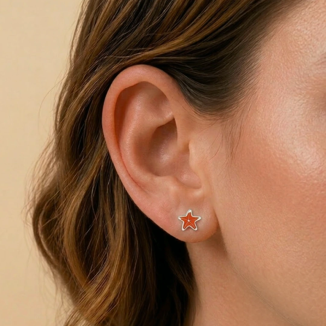 Starfish Flat Back Earrings