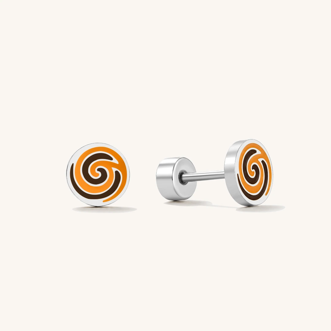 Spooky Swirl Flat Back Earrings