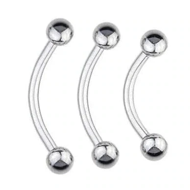 Stainless Steel Ball Curved Barbell