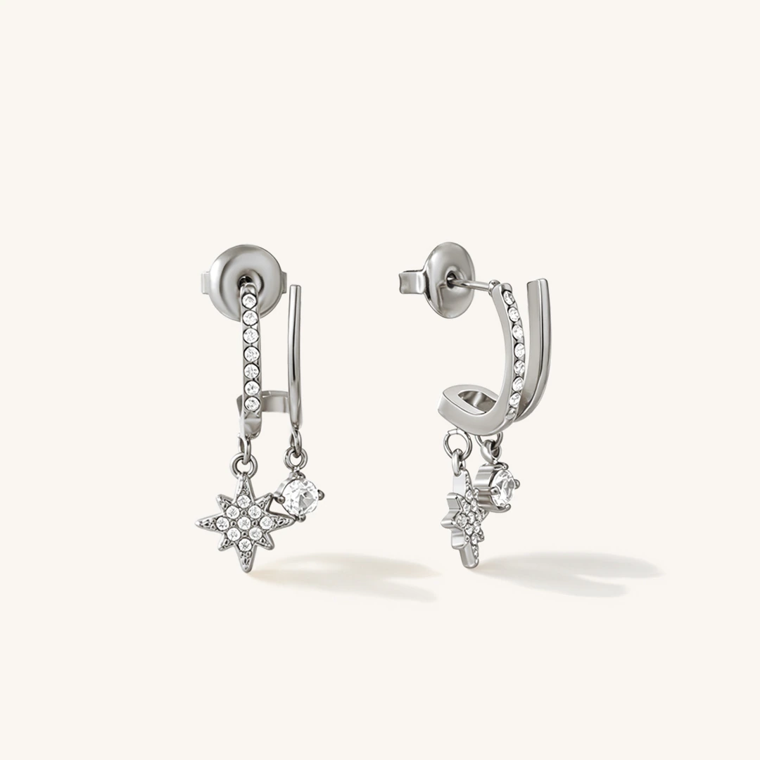 Star Illusion Huggie Earrings