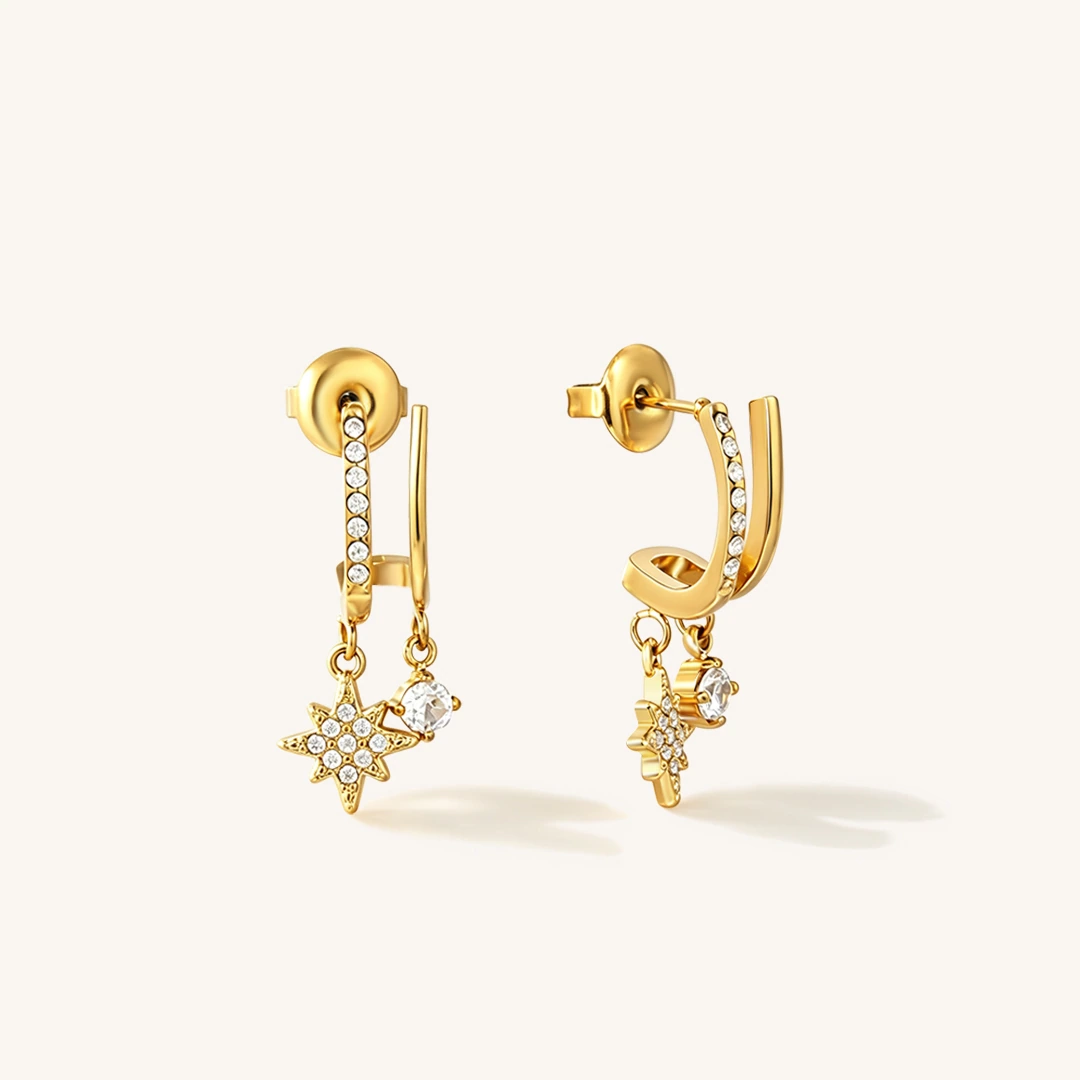 Star Illusion Huggie Earrings