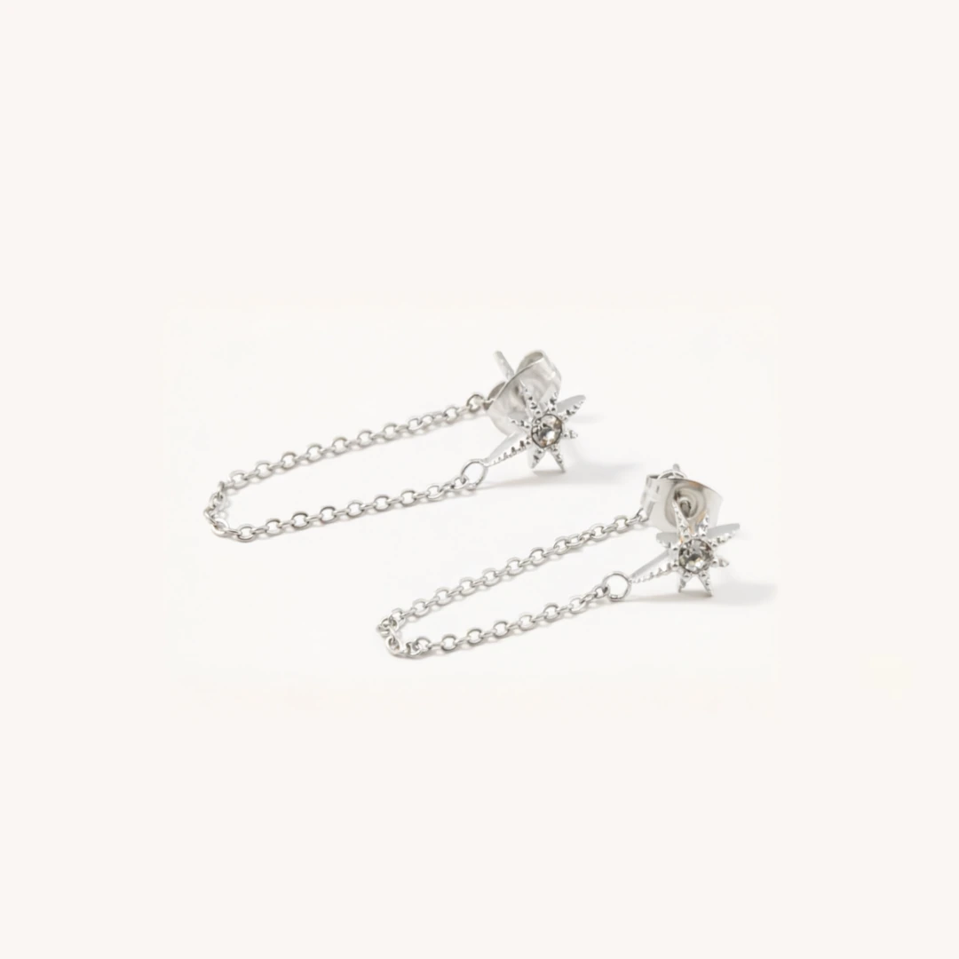 Starburst Chain Stud Earrings