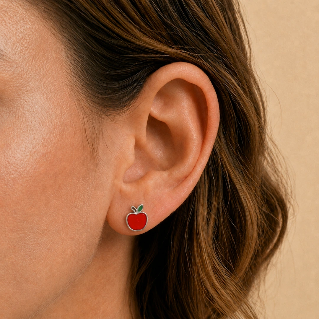 Sweet Apple Flat Back Earrings