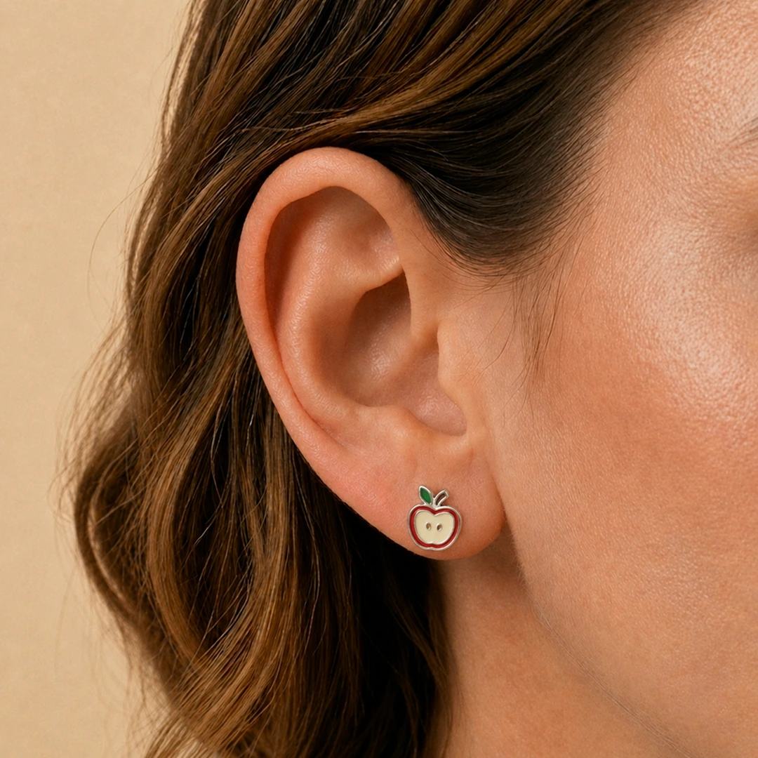Sweet Apple Flat Back Earrings