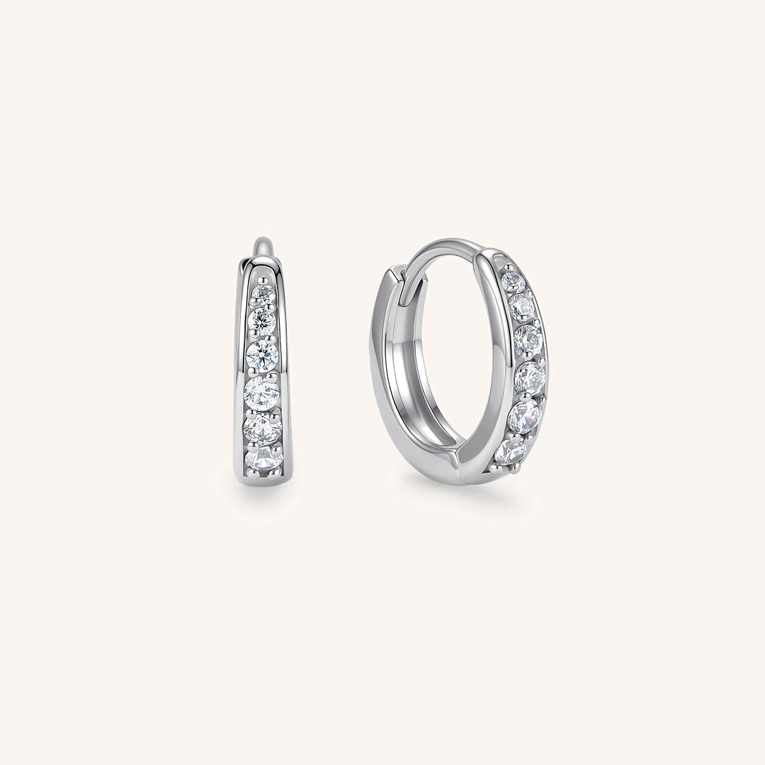 Tapered Crystal Huggie Earrings