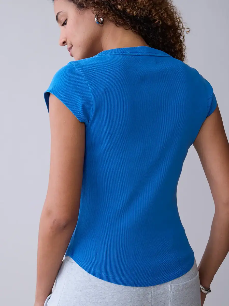 Washed Cap Sleeve Carter Top